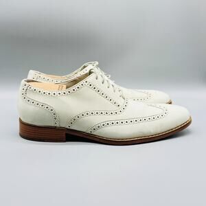 Cole Haan Shoes Mens 12 Ivory Bone Leather Oxford Brogue Air Wingtip Dress